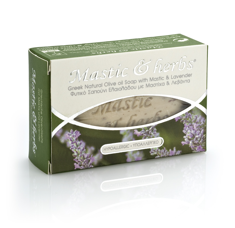 Mastic & herbs olive oil soap with real lavender Mastic & herbs olive oil soap with real lavender