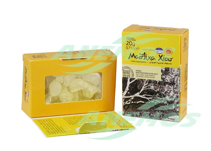Natural Chios Mastic Box Back 20g Large Size Tears Natural Chios Mastic Box Back 20g Large Size Tears