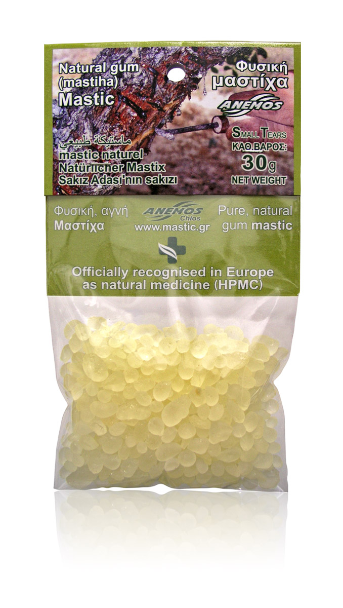 Natural gum mastic. Blister Bag 30g (Small Tears - Size No5) Natural gum mastic. Blister Bag 30g (Small Tears - Size No5)