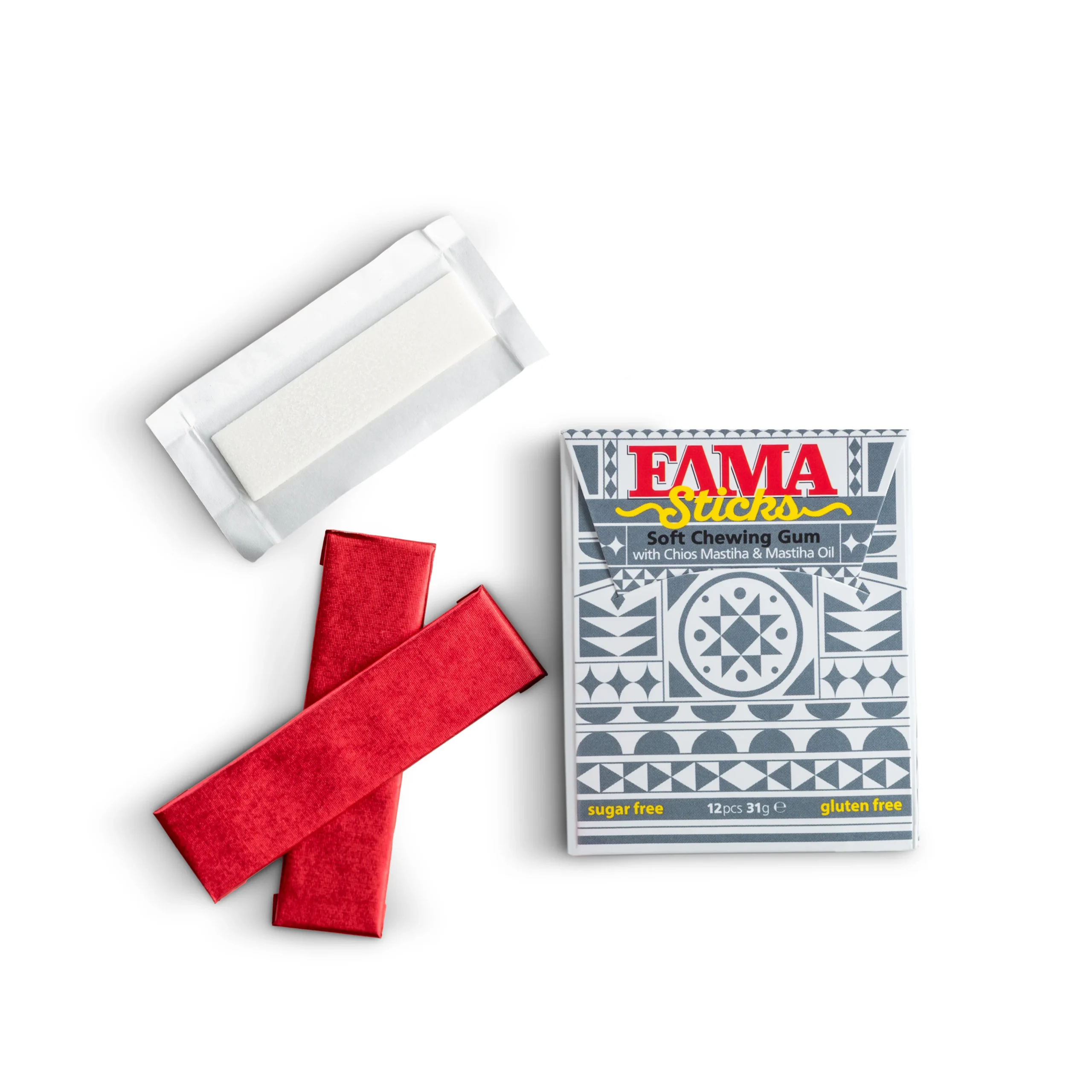 Τσίκλα ΕΛΜΑ Soft Sticks με Μαστίχα και Μαστιχέλαιο Χίου Sugar Free Chewing Gum ELMA Soft Sticks with Natural Chios Mastiha and Chios Mastiha Oil. SUGAR FREE. 31g. - Image 1