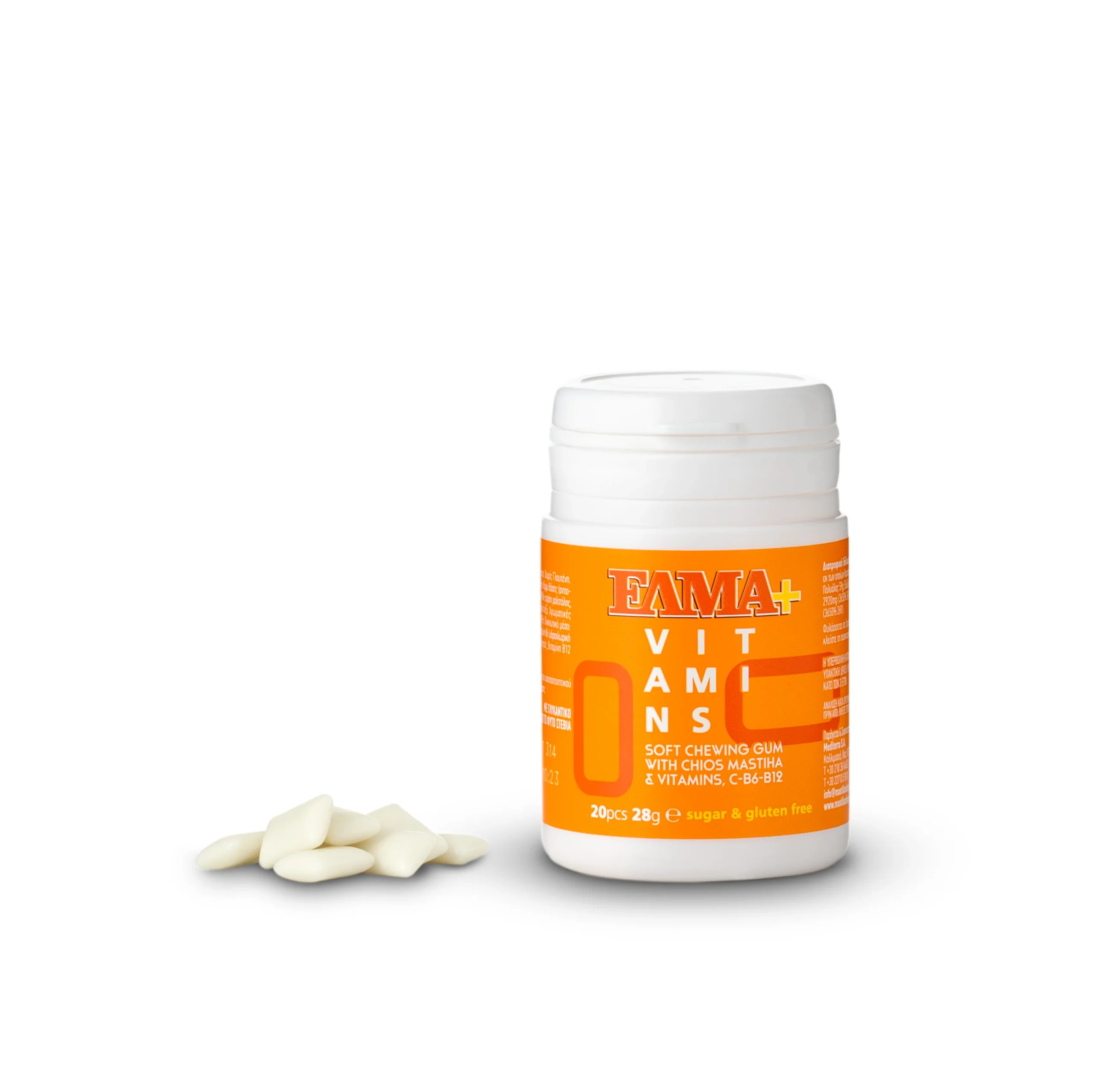 Τσίκλα ΕΛΜΑ με Μαστίχα και Βιταμίνες Sugar Free 28g Chewing Gum ELMA with Mastiha and Vitamins. SUGAR FREE. 28g - Image 1
